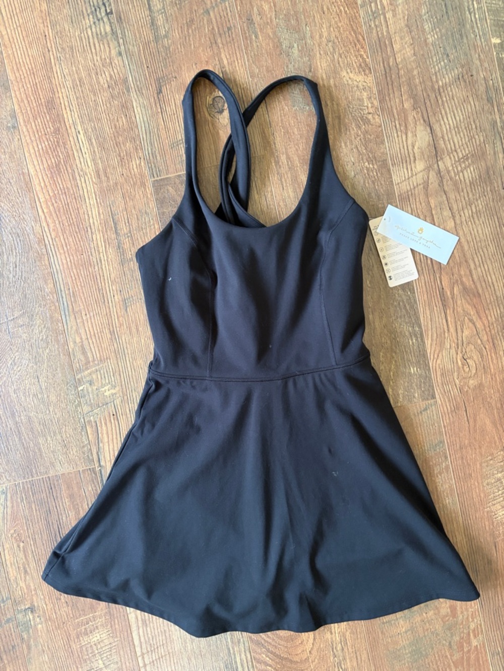 Spiritual Gangster Black Cross-Back Swimdress